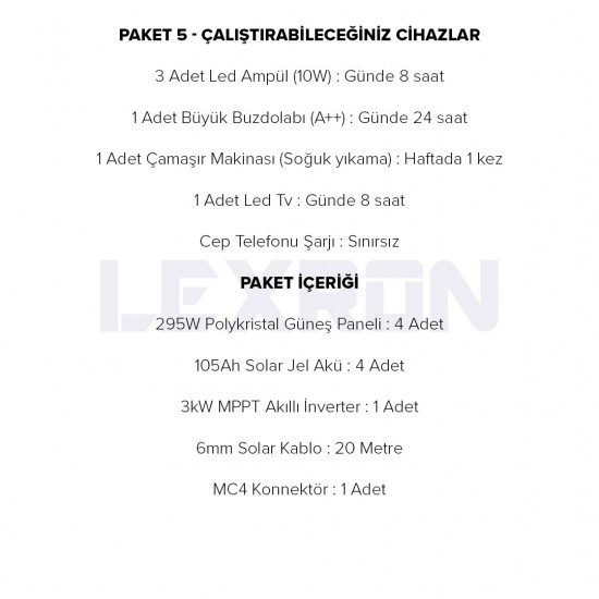 3kW JEL AKÜLÜ SOLAR PAKET SİSTEM 1 (PAKET 5)