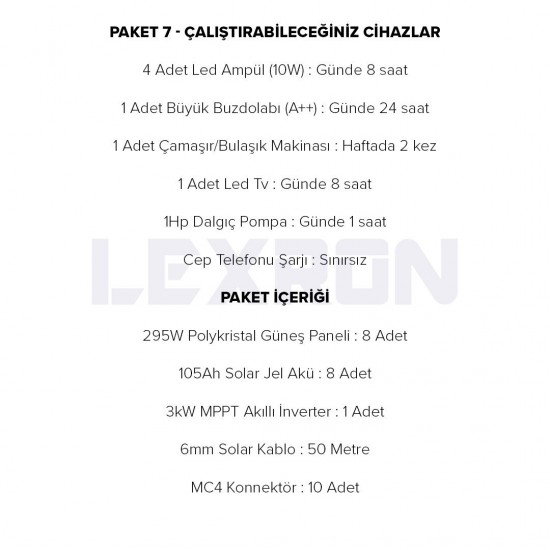 3kWJEL AKÜLÜ SOLAR PAKET SİSTEM 3 (PAKET 7)