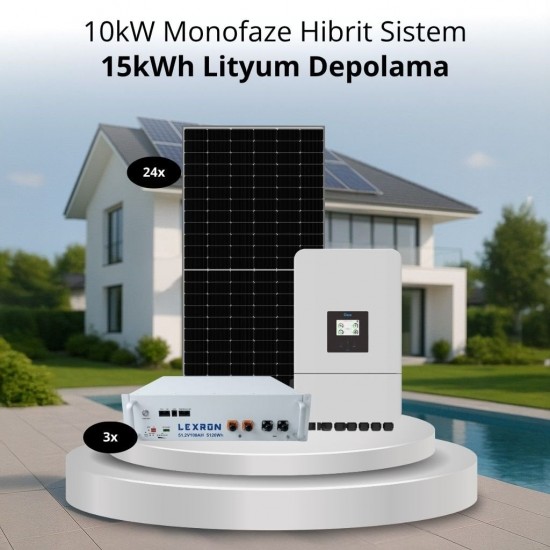 10kW MONOFAZE HİBRİT SİSTEM 2