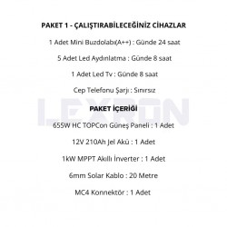 1kW TOPCON PAKET SİSTEM (PAKET 1)