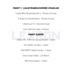 1kW TOPCON PAKET SİSTEM (PAKET 1)