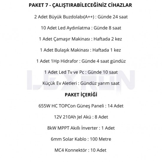 8kW TOPCON PAKET SİSTEM 1 (PAKET 7)