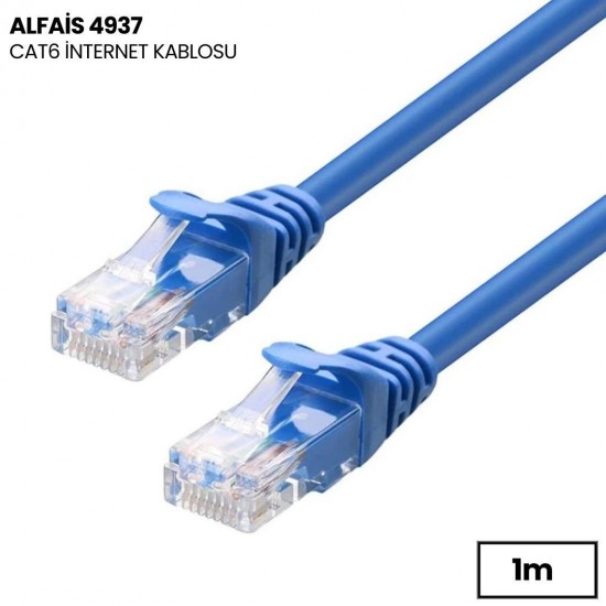 Alfais 4937 Cat6 İnternet Ethernet Rj45 Lan Kablosu 1 Metre