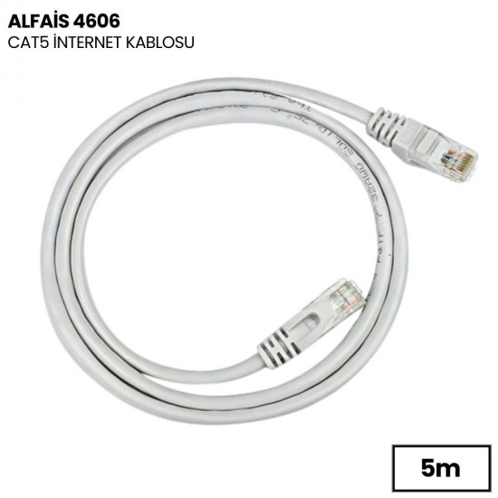 Alfais 4606 Cat5e İnternet Ethernet Rj45 Lan Kablosu 5 Metre