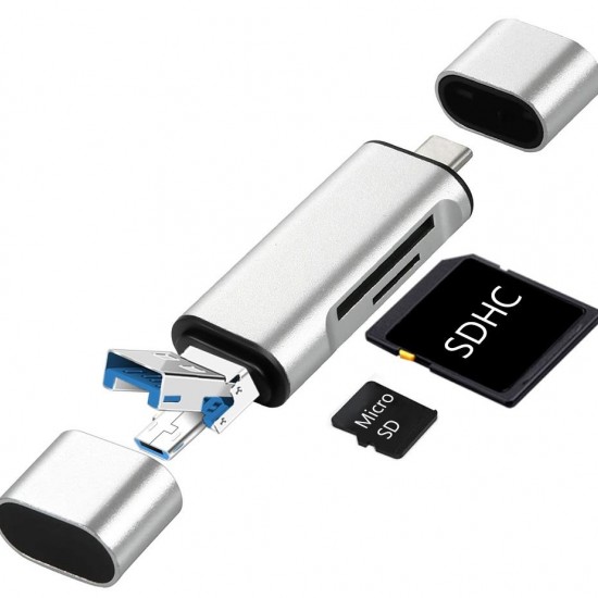 Alfais 4858 Type C Usb Kart Okuyucu Micro Sd Card Reader Çevirici Dönüştürücü Adaptör