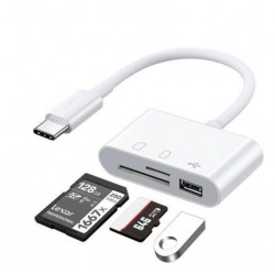 Alfais 5232 Usb Type C To Sd Microsd Tf Kart Okuyucu Usb 3in1 Çevirici Dönüştürücü Adaptör