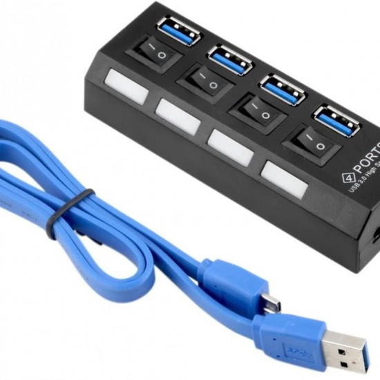 Alfais 5134 4 Port USB 3.0 2.0 Hub Çoğaltıcı Çoklayıcı Switch Splitter Çoklama Çoklu Cihaz Bağlama