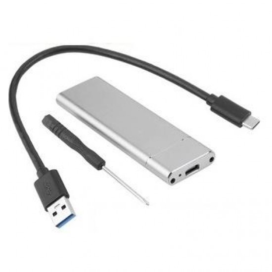 Alfais 4357 M.2 Sata SSD Ngff To Type C USB 3.0 B-Key Mini Çevirici Adaptör Harici Harddisk Kutusu