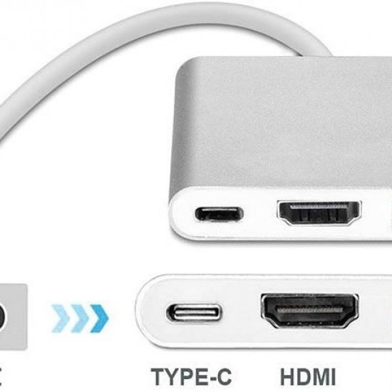 Alfais 4962 Usb 3.1 Type C To Hdmi Usb 3.0 Çevirici Dönüştürücü Adaptör Kablosu