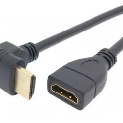 Alfais 4666 Hdmi Dişi Erkek Uzatma 90 Derece Dirsek Kablosu 0.5 Metre