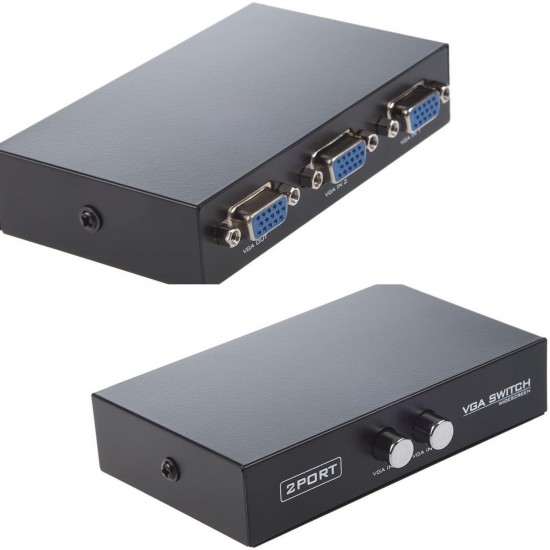 Alfais 4675 Vga Switch Çoklayıcı Çoğaltıcı (1 Ekran - 2 Kasa)
