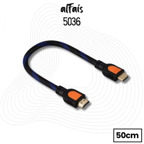 Alfais 5036 Hdmi Erkek Eerkek Kısa Bağlantı Kablosu 50 cm