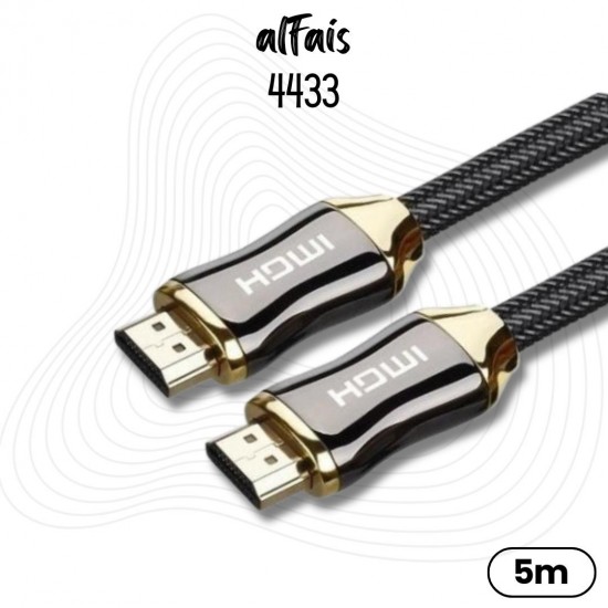 Alfais 4433 Hdmi 2.0 5 Metre Görüntü Tv Monitör Kablosu 4K UHD