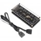 Alfais 4847 Argb Rgb Led 3 Pin 11 Port 5V Sata Power Güç Fan Çoklayıcır Şerit Hub Kablo Splitter