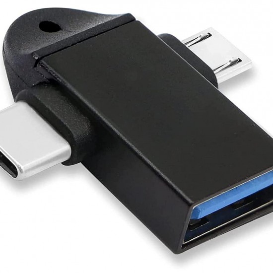 Alfais 4965 Micro Usb Type-c 3 In 1 Dönüştürücü Çevirici Adaptör Otg