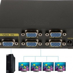 Alfais 4873 4 Port Vga Splitter Switch Çoklayıcı Çoğaltıcı Çoklu Ekran