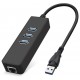 Alfais 4263 Usb 3.0 To Ethernet Gigabit Rj45 3 Port Hub Çoklayıcı Adaptör