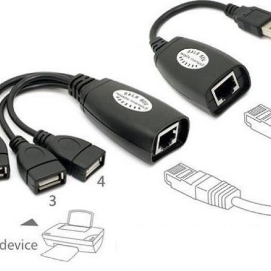 Alfais 4406 4 Port Cat Rj45 Usb Hub Ek Uzatma Extender (50 Metre)