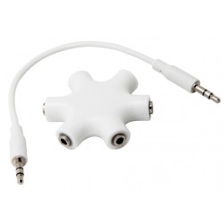 Alfais 4948 Kulaklık Çoklayıcı 3.5mm Stereo Çoğaltıcı Kalın Uç 5 Port
