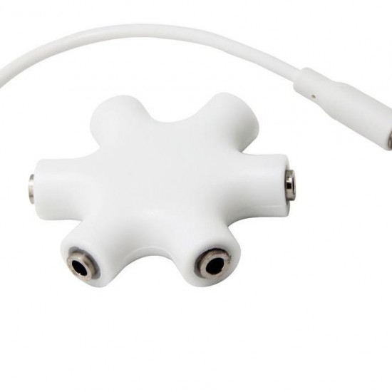 Alfais 4948 Kulaklık Çoklayıcı 3.5mm Stereo Çoğaltıcı Kalın Uç 5 Port