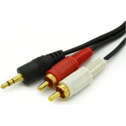 Alfais 4654 3.5 mm Stereo To 2 Rca Aux Tos Ses Kulaklık Kablosu