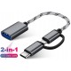 Alfais 4901 Usb 3.0 Otg To Type C Micro Usb Data Şarj Çevirici Dönüştürücü Adaptör
