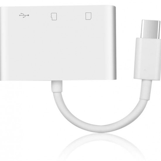 Alfais 5232 Usb Type C To Sd Microsd Tf Kart Okuyucu Usb 3in1 Çevirici Dönüştürücü Adaptör