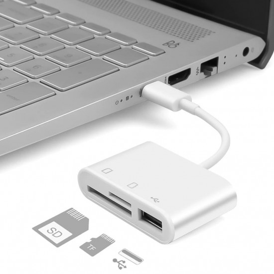 Alfais 5232 Usb Type C To Sd Microsd Tf Kart Okuyucu Usb 3in1 Çevirici Dönüştürücü Adaptör
