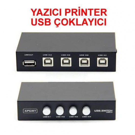 Alfais 4569 Yazıcı Printer Switch Çoklayıcı Çoğaltıcı 4 Port
