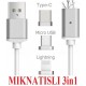 Alfais 4910 Iphone Lightning Samsung Micro Usb Type C Mıknatıslı Şarj Kablosu