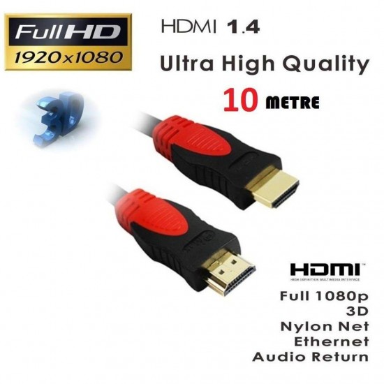 Alfais 4241 HDMİ Kablosu 10 Metre LCD Laptop FULLHD Ara Bağlantı Erkek-Erkek TV Kablo Ps3 Ps4 Xbox U