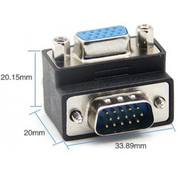 Alfais 4061 Vga Dirsek 90 Derece Köşe Adaptörü Monitör Görüntü Kablo Ucu Çevirici