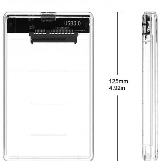 Alfais 4266 2.5" USB 3.0 Harici SSD Harddisk Şeffaf Taşınabilir HDD Kutusu Sata