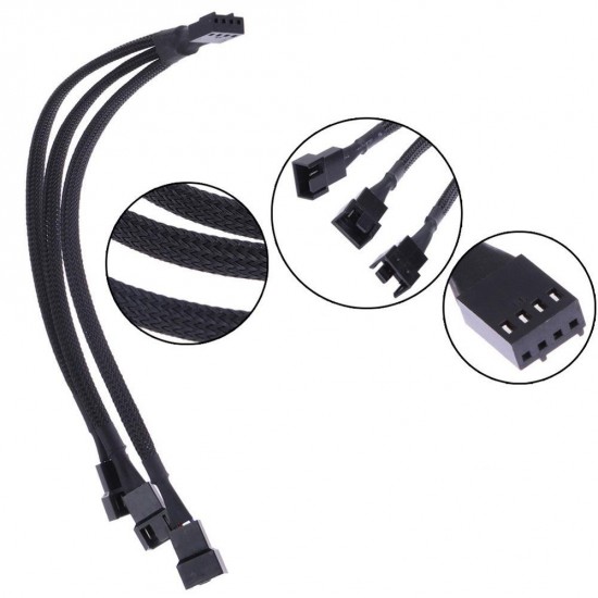 Alfais 4303 4 Pin Fan Çoklayıcı Y PWM Çoklayıcı Splitter Kablosu Alfais 4303 4 Pin Fan Çoklayıcı Y PWM Çoklayıcı Splitter Kablosu