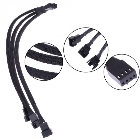 Alfais 4303 4 Pin Fan Çoklayıcı Y PWM Çoklayıcı Splitter Kablosu Alfais 4303 4 Pin Fan Çoklayıcı Y PWM Çoklayıcı Splitter Kablosu
