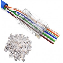 Alfais 4381 Yeni Nesil Delikli Cat6 Ez Rj45 Konnektör Utp Jack (100 Adet)