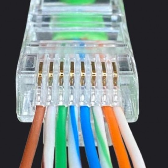 Alfais 4381 Yeni Nesil Delikli Cat6 Ez Rj45 Konnektör Utp Jack (100 Adet)