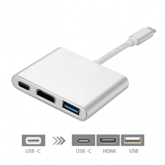 Alfais 4962 Usb 3.1 Type C To Hdmi Usb 3.0 Çevirici Dönüştürücü Adaptör Kablosu