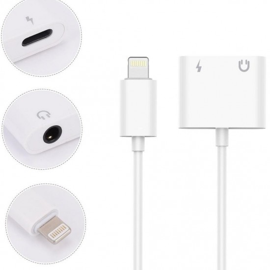 Alfais 4420 Lightning Kulaklık Şarj Çevirici Dönüştürücü Adaptör Aux Kablosu (iphone 7 8 X XR 11 Plu