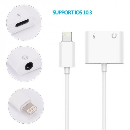 Alfais 4420 Lightning Kulaklık Şarj Çevirici Dönüştürücü Adaptör Aux Kablosu (iphone 7 8 X XR 11 Plu