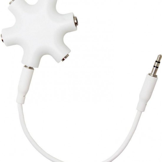 Alfais 4948 Kulaklık Çoklayıcı 3.5mm Stereo Çoğaltıcı Kalın Uç 5 Port