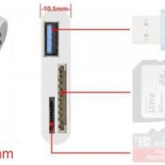 Alfais 4941 Type C Usb 3.1 Kart Okuyucu Micro Usb Sd Card Reader Çevirici