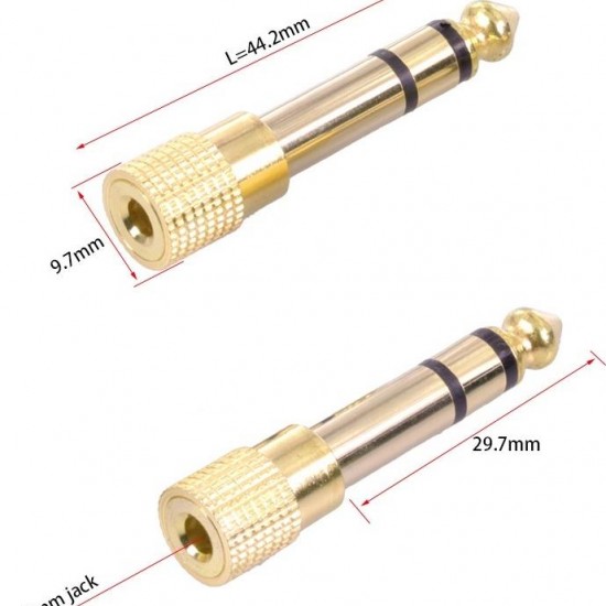 Alfais 4458 6.3 mm Erkek To 3.5 mm Dişi Çevirici Dönüştürücü Jack Adaptörü