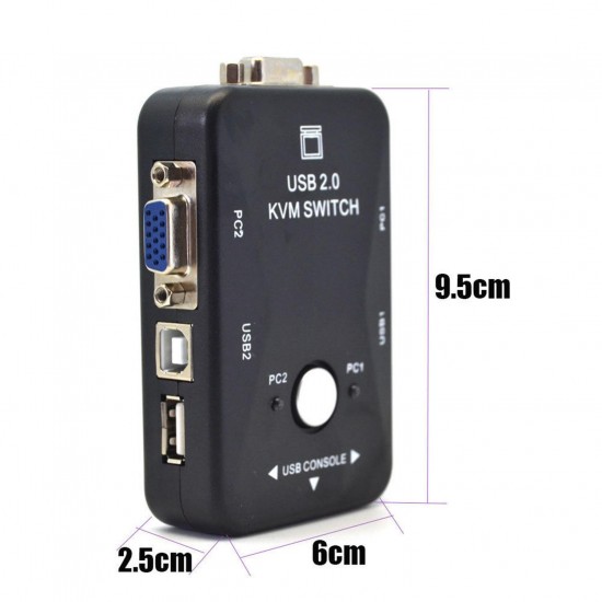 Alfais 4509 2 Port USB to KVM Switch Çoklu Pc Kasa Çoklayıcı