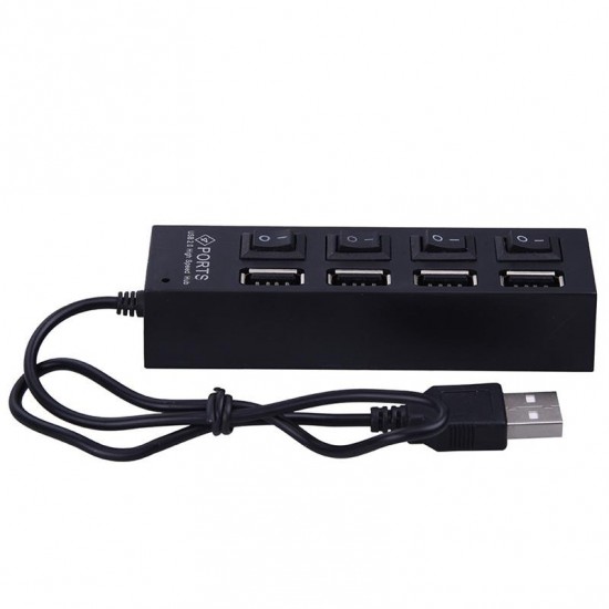 Alfais 4863 4 Port Usb 2.0 Hub Çoğaltıcı Çoklayıcı Switch Işıklı Anahtarlı