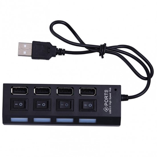 Alfais 4863 4 Port Usb 2.0 Hub Çoğaltıcı Çoklayıcı Switch Işıklı Anahtarlı