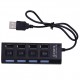 Alfais 4863 4 Port Usb 2.0 Hub Çoğaltıcı Çoklayıcı Switch Işıklı Anahtarlı