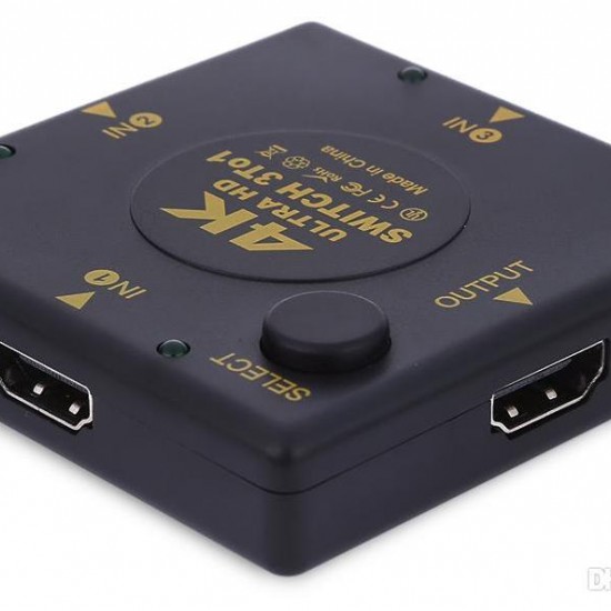 Alfais 4860 4K Ultra Hd Destekli Hdmi Çoklayıcı Switch 3 Port Çoğaltıcı Uhd