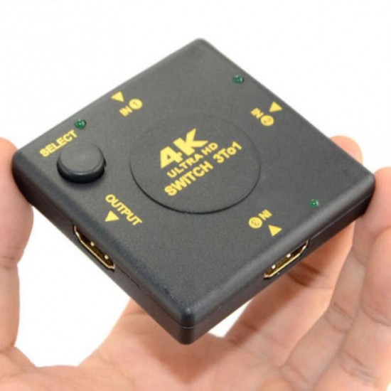 Alfais 4860 4K Ultra Hd Destekli Hdmi Çoklayıcı Switch 3 Port Çoğaltıcı Uhd