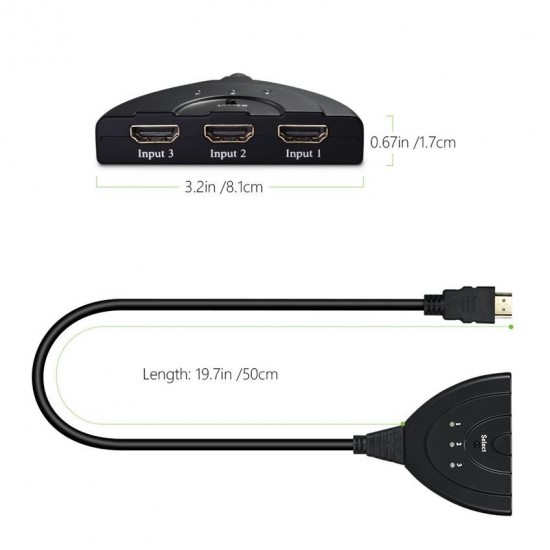 Alfais 4586 Hdmi Çoklayıcı Switch 3 Port Çoğaltıcı Alfais 4586 Hdmi Çoklayıcı Switch 3 Port Çoğaltıcı